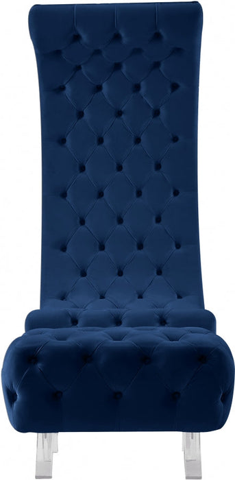 Crescent Blue Velvet Chair - 568Navy-C - Vega Furniture