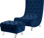 Crescent Blue Velvet Chair - 568Navy-C - Vega Furniture