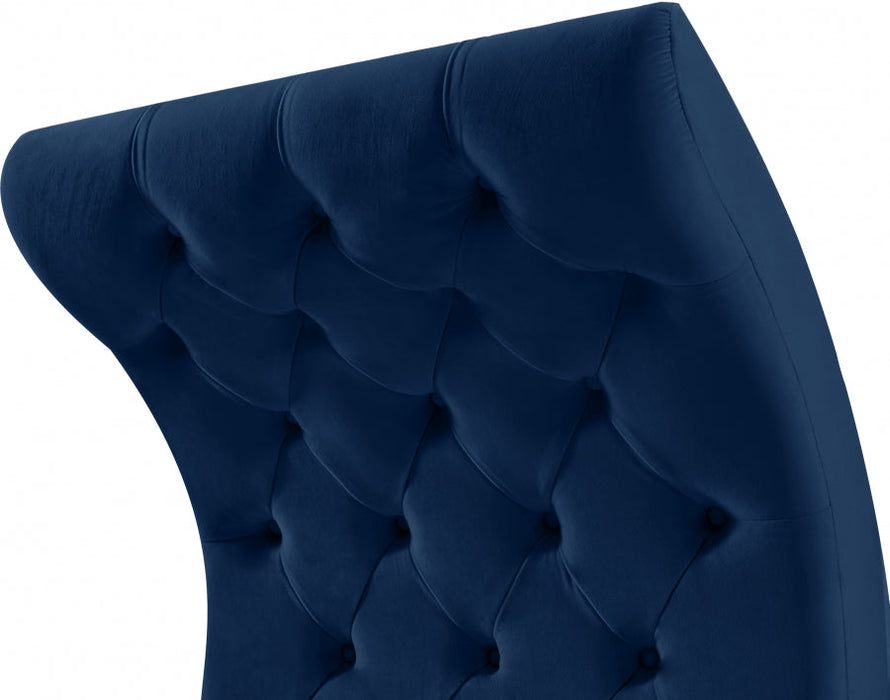 Crescent Blue Velvet Chair - 568Navy-C - Vega Furniture