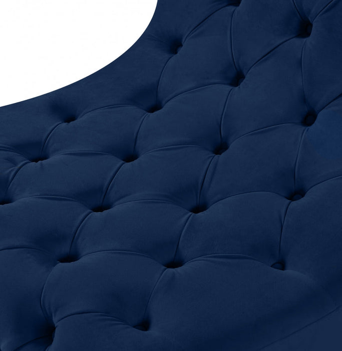 Crescent Blue Velvet Chair - 568Navy-C - Vega Furniture