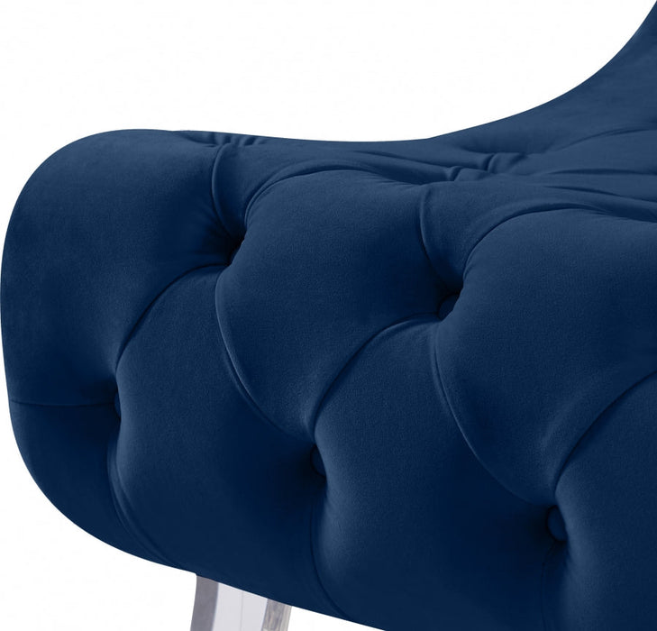 Crescent Blue Velvet Chair - 568Navy-C - Vega Furniture