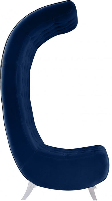 Crescent Blue Velvet Chair - 568Navy-C - Vega Furniture