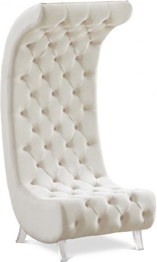 Crescent Cream Velvet Chair - 568Cream-C - Vega Furniture