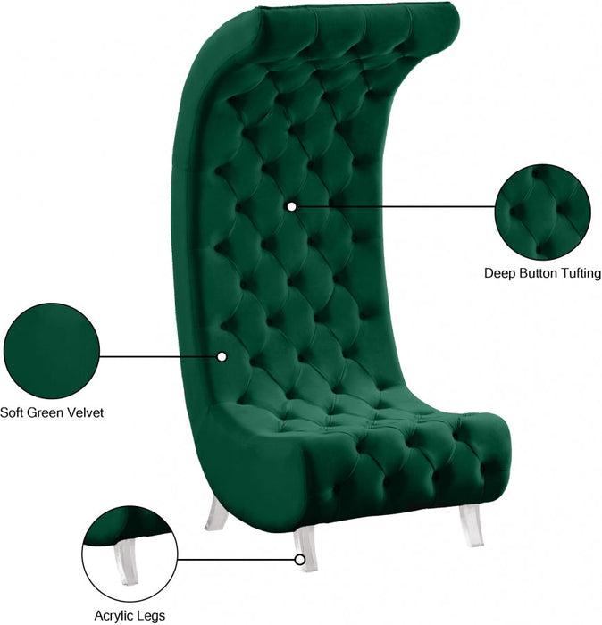 Crescent Green Velvet Chair - 568Green-C - Vega Furniture