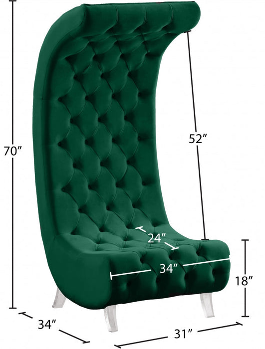 Crescent Green Velvet Chair - 568Green-C - Vega Furniture