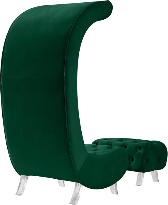 Crescent Green Velvet Chair - 568Green-C - Vega Furniture