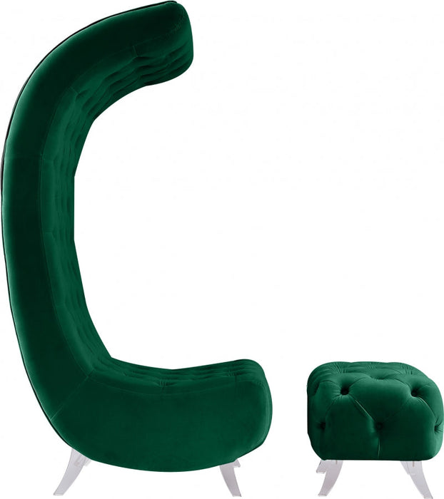 Crescent Green Velvet Chair - 568Green-C - Vega Furniture