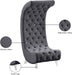 Crescent Grey Velvet Chair - 568Grey-C - Vega Furniture