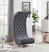 Crescent Grey Velvet Chair - 568Grey-C - Vega Furniture