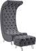 Crescent Grey Velvet Chair - 568Grey-C - Vega Furniture