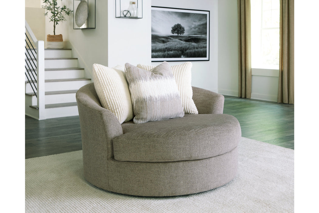 Creswell Stone Oversized Swivel Accent Chair - 1530521 - Vega Furniture