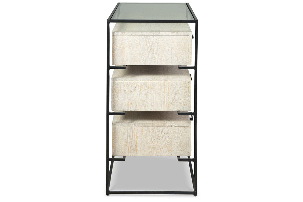 Crewridge Black/Cream Accent Cabinet - A4000531 - Vega Furniture