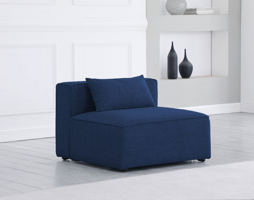 Cube Blue Modular Armless Chair - 630Navy-Armless - Vega Furniture