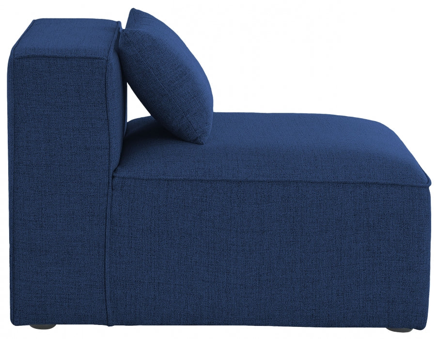 Cube Blue Modular Armless Chair - 630Navy-Armless - Vega Furniture