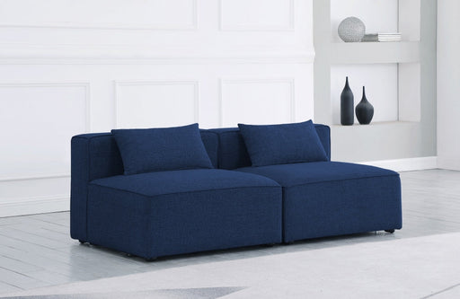 Cube Blue Modular Loveseat - 630Navy-S72A - Vega Furniture