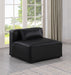 Cube Charcoal Grey Faux Leather Living Room Chair Black - 668Black-Armless - Vega Furniture