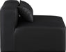 Cube Charcoal Grey Faux Leather Living Room Chair Black - 668Black-Armless - Vega Furniture