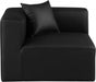 Cube Charcoal Grey Faux Leather Living Room Chair Black - 668Black-Corner - Vega Furniture