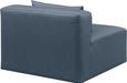 Cube Charcoal Grey Faux Leather Living Room Chair Blue - 668Navy-Armless - Vega Furniture