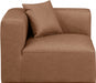 Cube Charcoal Grey Faux Leather Living Room Chair Brown - 668Brown-Corner - Vega Furniture