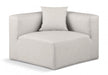 Cube Charcoal Grey Faux Leather Living Room Chair Cream - 668Cream-Corner - Vega Furniture
