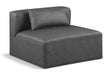 Cube Charcoal Grey Faux Leather Living Room Chair Grey - 668Grey-Armless - Vega Furniture