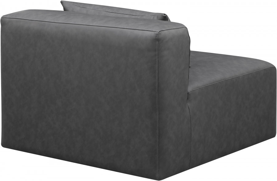 Cube Charcoal Grey Faux Leather Living Room Chair Grey - 668Grey-Armless - Vega Furniture