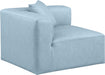 Cube Charcoal Grey Faux Leather Living Room Chair Light Blue - 668LtBlu-Corner - Vega Furniture