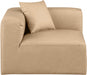 Cube Charcoal Grey Faux Leather Living Room Chair Natural - 668Tan-Corner - Vega Furniture