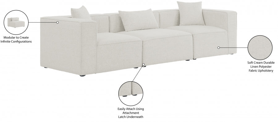 Cube Cream Modular Sofa - 630Cream-S108B - Vega Furniture