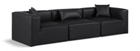 Cube Faux Leather Sofa Black - 668Black-S108B - Vega Furniture