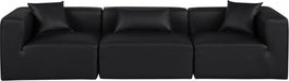 Cube Faux Leather Sofa Black - 668Black-S108B - Vega Furniture