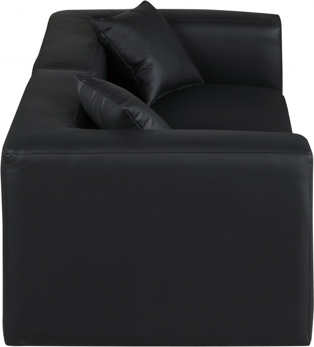 Cube Faux Leather Sofa Black - 668Black-S72B - Vega Furniture