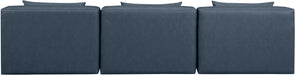 Cube Faux Leather Sofa Blue - 668Navy-S108A - Vega Furniture
