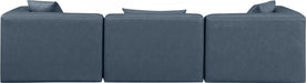 Cube Faux Leather Sofa Blue - 668Navy-S108B - Vega Furniture