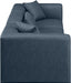 Cube Faux Leather Sofa Blue - 668Navy-S108B - Vega Furniture