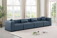 Cube Faux Leather Sofa Blue - 668Navy-S144B - Vega Furniture