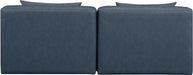 Cube Faux Leather Sofa Blue - 668Navy-S72A - Vega Furniture