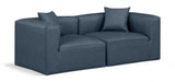 Cube Faux Leather Sofa Blue - 668Navy-S72B - Vega Furniture