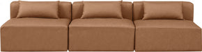 Cube Faux Leather Sofa Brown - 668Brown-S108A - Vega Furniture