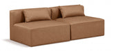 Cube Faux Leather Sofa Brown - 668Brown-S72A - Vega Furniture
