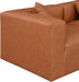 Cube Faux Leather Sofa Cognac - 668Cognac-S144B - Vega Furniture