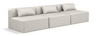 Cube Faux Leather Sofa Cream - 668Cream-S108A - Vega Furniture