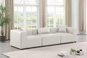 Cube Faux Leather Sofa Cream - 668Cream-S108B - Vega Furniture