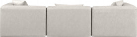 Cube Faux Leather Sofa Cream - 668Cream-S108B - Vega Furniture