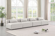 Cube Faux Leather Sofa Cream - 668Cream-S144A - Vega Furniture