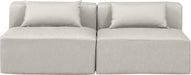 Cube Faux Leather Sofa Cream - 668Cream-S72A - Vega Furniture