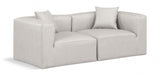 Cube Faux Leather Sofa Cream - 668Cream-S72B - Vega Furniture