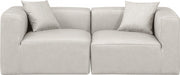 Cube Faux Leather Sofa Cream - 668Cream-S72B - Vega Furniture