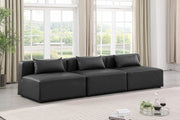 Cube Faux Leather Sofa Grey - 668Grey-S108A - Vega Furniture